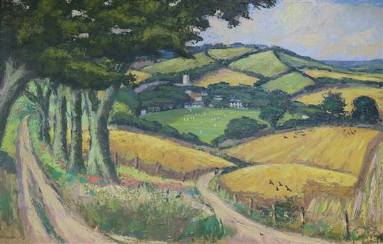 Gerry Wright Cornfield & Cricket 60 x 90cm.